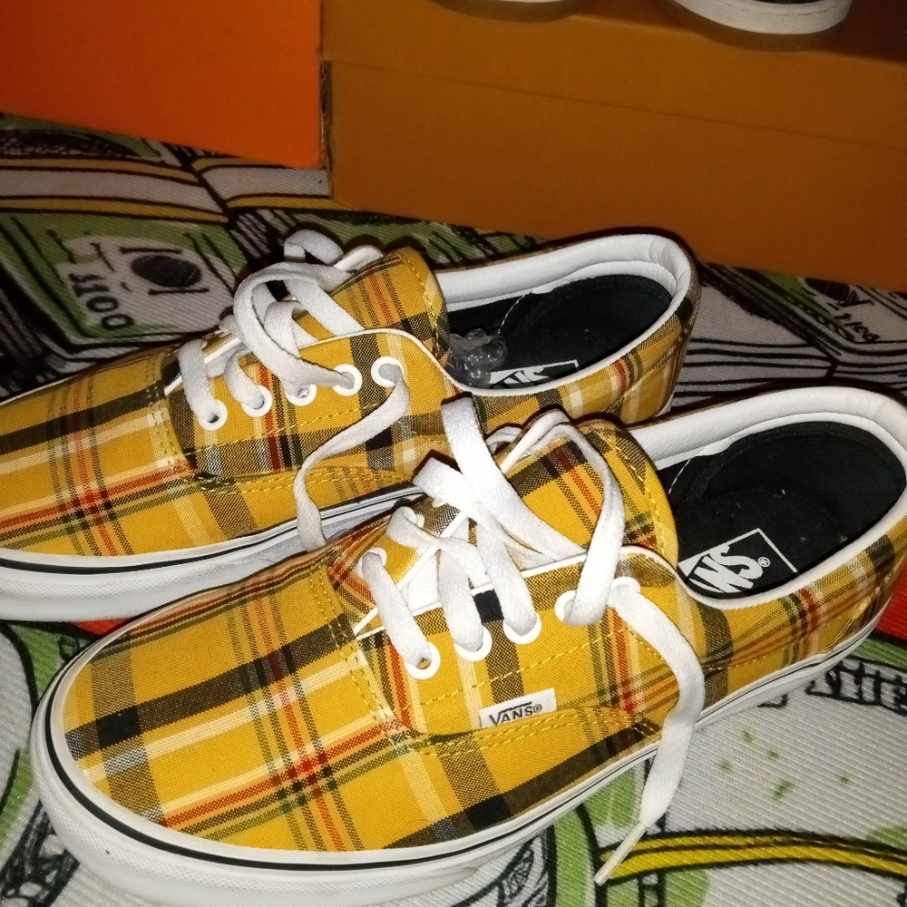Van's yellow check sneakers